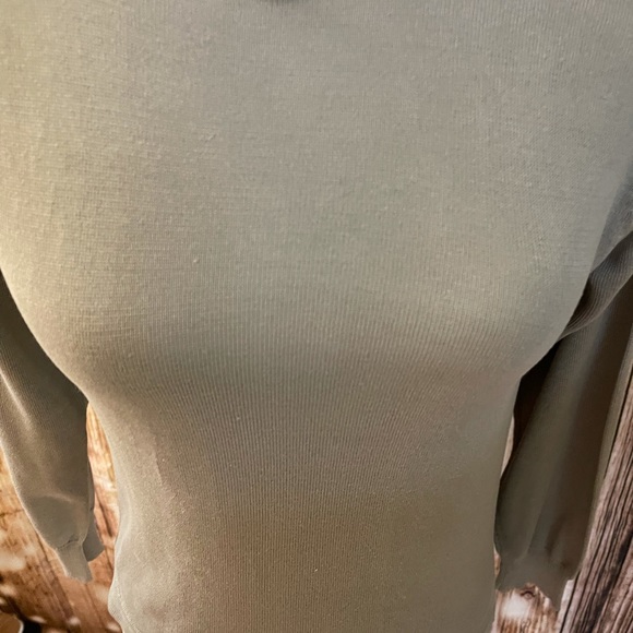 Vintage 90's Talbots Women's Sz.P 100% Silk Turtleneck Grey - Picture 2 of 3